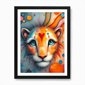 Aurora, the Stardust Cub: Lion Art Art Print