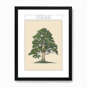 Cedar Tree Minimalistic Drawing 3 Poster Art Print