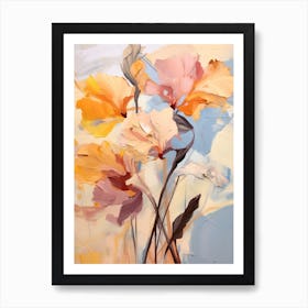 Fall Flower Painting Iris 1 Art Print