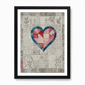 Heart Quilt Art Print