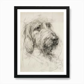 Grand Basset Griffon Vendeen Dog Charcoal Line 2 Art Print