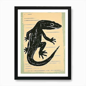 Oustalets Lizard Block Print 2 Art Print