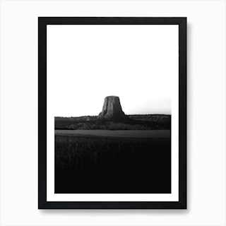 Minimalist view of Devils Tower also known as Bears Lodge in Wyoming Art Print