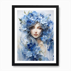 Blue Flowers 6 Art Print