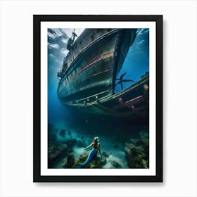 Mermaid Under The Sea-Reimagined 6 Art Print