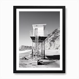 Malibu, Black And White Analogue Photograph 2 Art Print