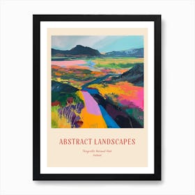 Colourful Abstract Thingvellir National Park Iceland 3 Poster Art Print