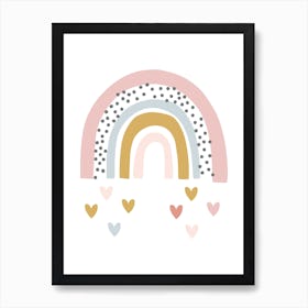 Rainbow With Heart Drops Art Print