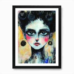 Face Of A Woman Big Eyes Art Print