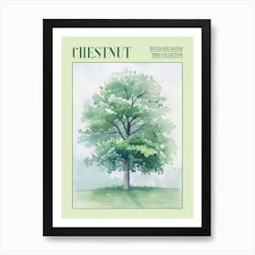 Chestnut Tree Atmospheric Watercolour Painting 1 Poster Art Print