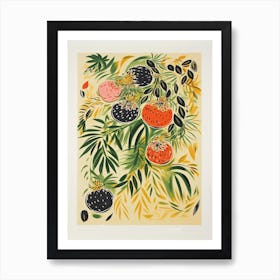 Passionfruit Fruit Drawing 3 Art Print