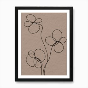 Cotton line sketch flower Poster