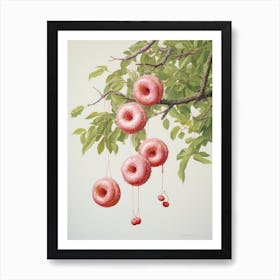 Cherry Donuts Art Print