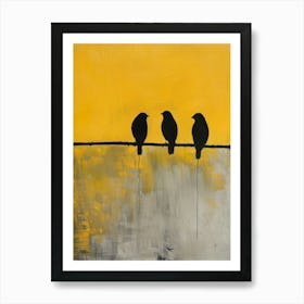 Three Birds On A Wire 1 Art Print