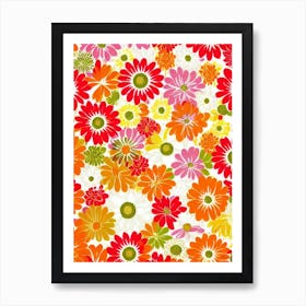 Chrysanthemum Floral Print Warm Tones 1 Flower Art Print