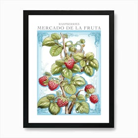 Mercado De La Fruta Raspberries Illustration 1 Poster Art Print