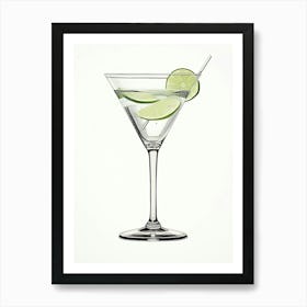 Mid Century Modern Gimlet Floral Infusion Cocktail 2 Art Print