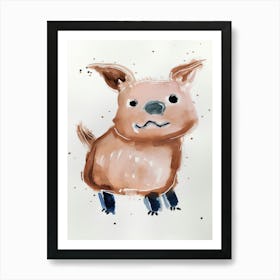 Piglet Watercolour Childrens Drawing 2watercolour Art Print