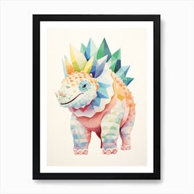 Colourful Dinosaur Pachyrhinosaurus 1 Art Print