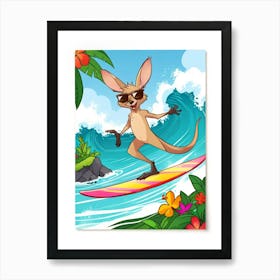 Kangaroo Surfing 3 Art Print