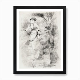 The Descent From The Summit Jean Martin Steadies Hélène, The Banker’S Daughter, Pierre Auguste Renoir Art Print