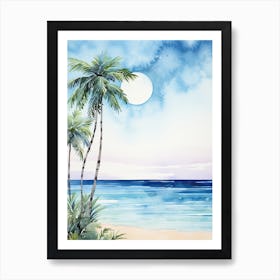 Watercolour Of Seven Mile Beach   Grand Cayman Cayman Islands 3 Art Print