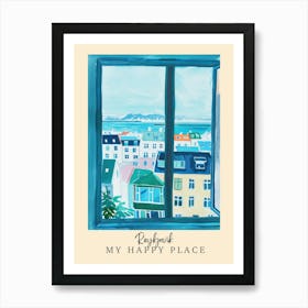 My Happy Place Reykjavik 4 Travel Poster Art Print