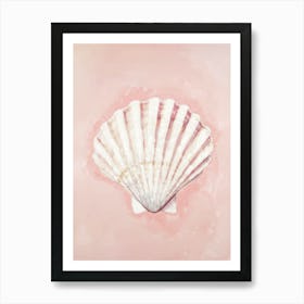 Seashell On A Pink Background Art Print