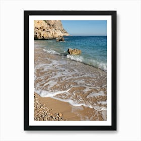 Clear sea water and waves on the beach Art Print
