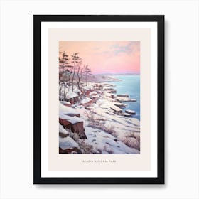 Dreamy Winter National Park Poster  Acadia National Park United States 4 Art Print