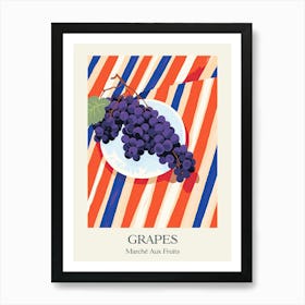 Marche Aux Fruits Grapes Fruit Summer Illustration 1 Art Print