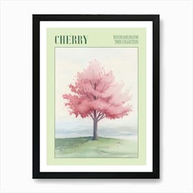 Cherry Tree Atmospheric Watercolour Painting 4 Poster Art Print