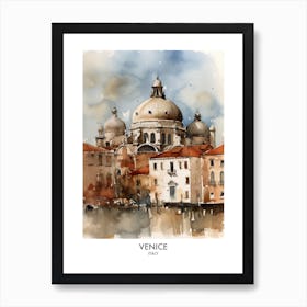 Venice Italy Watercolour Travel Poster Art Print