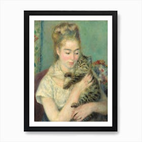 Woman With A Cat, Pierre Auguste Renoir Art Print