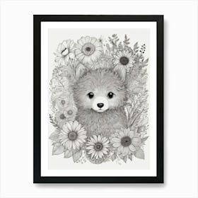 Fox Drawing Art Print