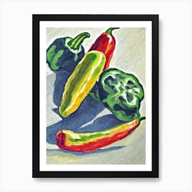 Jalapeno Pepper Fauvist vegetable Art Print