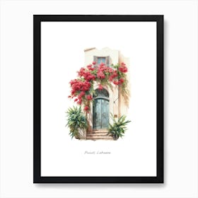 Beirut, Lebanon   Mediterranean Doors Watercolour Painting 4 Poster Art Print