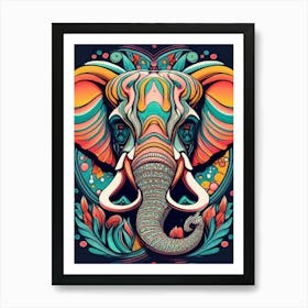 Elephant Psychedelic Art Art Print