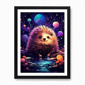 Hedgehog In Space 1 Art Print