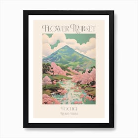 Flower Market Mount Nantai In Tochigi, Japanese Landscape 2 Poster Art Print