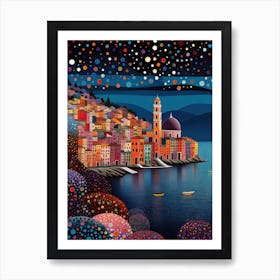 Camogli, Italy, Illustration In The Style Of Pop Art 1 Art Print