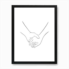 Couple Holding Hands Vector Illustration 1 Art Print