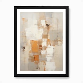 Beige And Brown Abstract Raw Painting 0 Art Print
