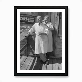 Storekeeper And His Wife In Front Of Their Store At Section 30, Bust Iron Mining Town Near Winton, Minnesota By Russel Art Print