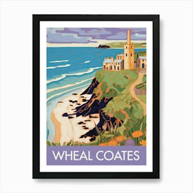 Wheal Coates Beaach England Travel Print Painting Cute Art Print