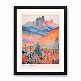 Cradle Mountain Australia 1 Colourful Mountain Illustration Poster Art Print