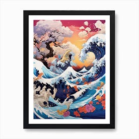 The Great Wave off Kanagawa - Anime Style Art Print