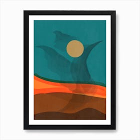 Abstract Phoenix In The Modern Middle Century Art Print