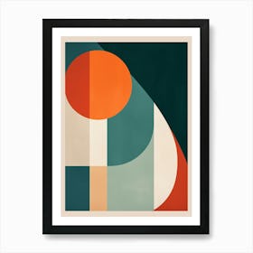 Abstract Retro Simple Shapes And Lines Art Print