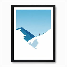 Davos Klosters, Switzerland Minimal Skiing Poster Art Print